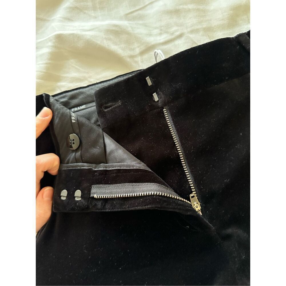 NWT Frame Sheen Noir Mini Boot Velvet Trousers Size 2 - Picture 9 of 13